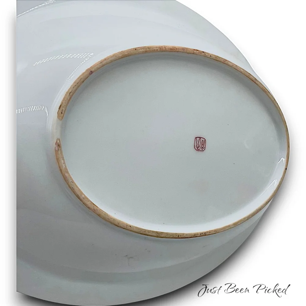 Japanese Porcelain Oval Serving Bowl 10.75